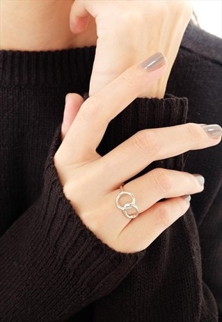 LARGE OPEN CIRCLE STERLING SILVER RING