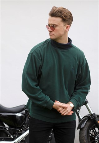 NAUTICA USA BRUNSWICK GREEN ROLL NECK JUMPER