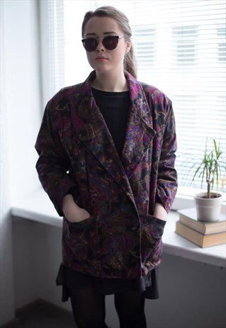VINTAGE 80'S MULTICOLOR PATTERNED JACKET