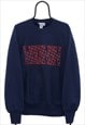 Vintage 90s Wisconsin Navy Sweatshirt Mens