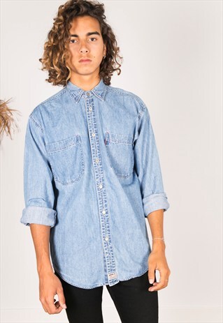 VINTAGE 80S LEVI'S DENIM SHIRT / C424