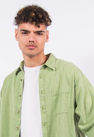 VINTAGE 90'S GAP PLAIN GREEN SHIRT