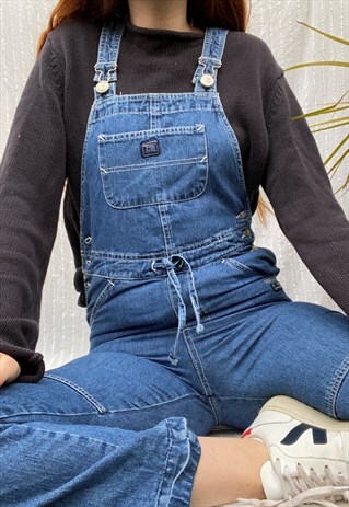 VINTAGE Y2K DENIM BLUE CARGO STYLE DUNGAREES