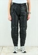 Real Leather Biker Trousers Straight Motorcycle Pants EU 44