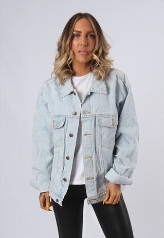 DENIM JACKET OVERSIZED FITTED VINTAGE UK 18 - 20 (34A)