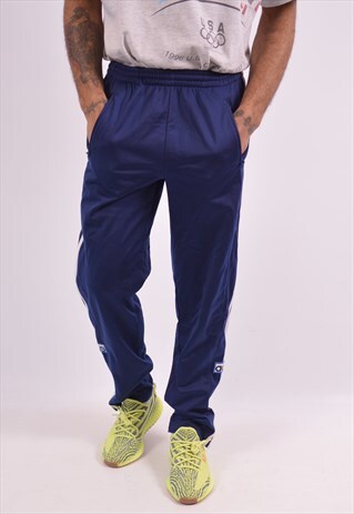 ADIDAS MENS VINTAGE TRACKSUIT TROUSERS MEDIUM BLUE 90S