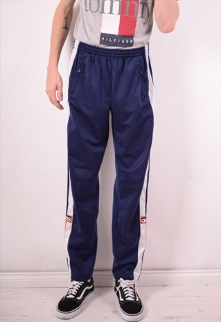 ADIDAS MENS VINTAGE TRACKSUIT TROUSERS MEDIUM BLUE 90S