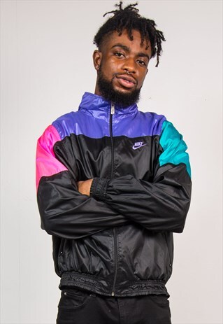 VINTAGE 90'S NIKE BRIGHT COLOURBLOCK TRACKSUIT SHELL JACKET
