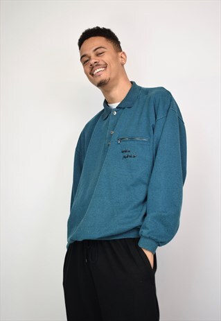 VINTAGE 90'S BUTTON-UP SWEATSHIRT