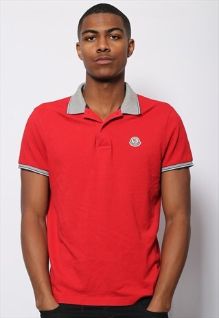 VINTAGE MONCLER LOGO POLO SHIRT RED