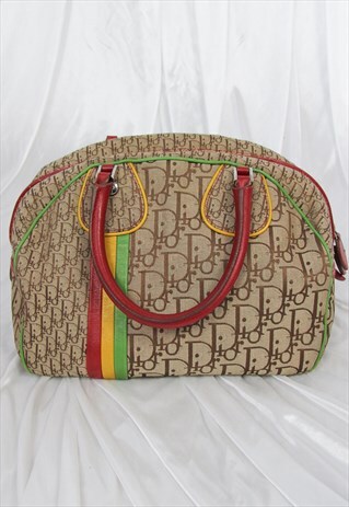RARE VINTAGE DIOR MONOGRAM RASTA LEATHER MINI HANDBAG