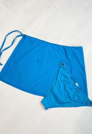 Vintage 90S Sarong Bikini Set O Ring Bottoms Co Ord Skirt