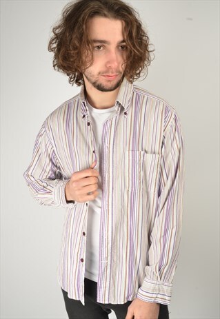 VINTAGE CORDUROY CORD SHIRT STRIPED
