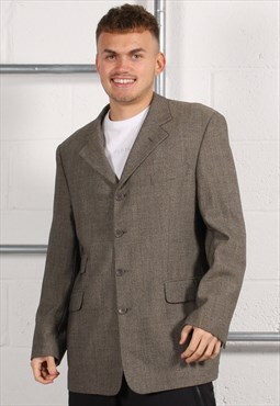 Vintage Yves Saint Laurent Blazer in Grey Suit Jacket Large
