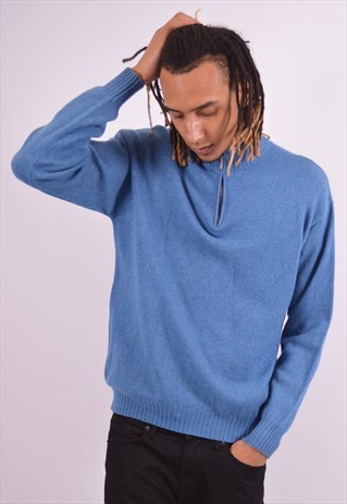 VINTAGE BURBERRY JUMPER SWEATER BLUE