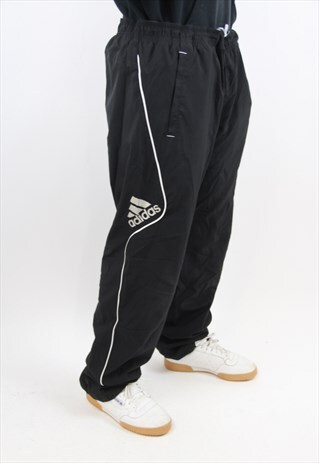 VINTAGE ADIDAS BLACK TRACKSUIT BOTTOMS
