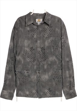 Vintage 90's Zepo Shirt Corduroy Button Up Grey Men's Xlarge