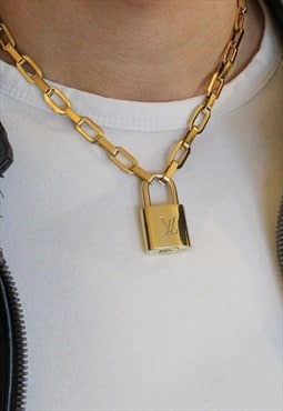 Louis Vuitton Lock Padlock with Link Necklace