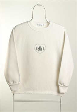 Vintage Elle Paris Crewneck Logo Sweatshirt White Size M