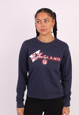 Women's Vintage Umbro Navy England Sweatshirt 