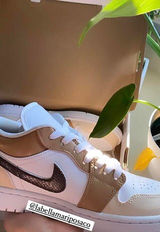 CUSTOM JORDAN 1 LOWS BROWN COLORWAY