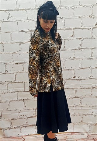 VINTAGE ANIMAL PRINT LONG SLEEVED TOP