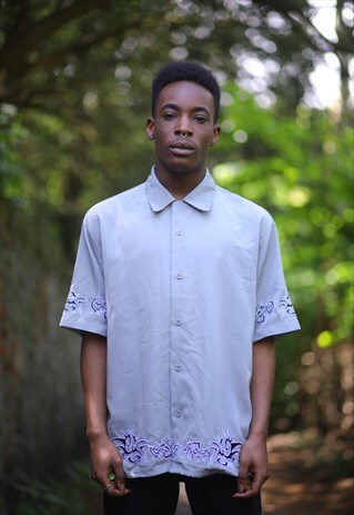 VINTAGE Y2K 90'S GREY TRIBAL SHIRT