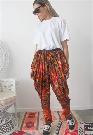 TROUSERS PRINTED DRAPED EFFECT