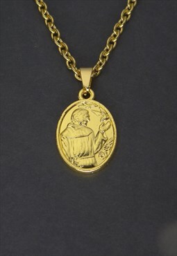 St Francis Women Necklace in gold rolo chains mens necklaces