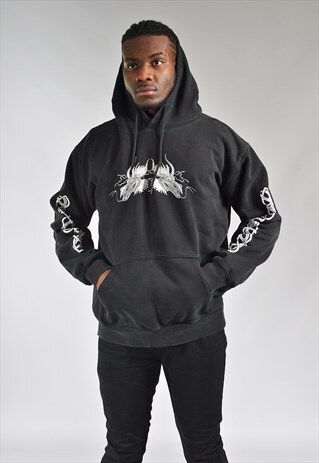 VINTAGE BLACK DRAGON PRINTED SWEATSHIRT