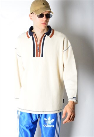 VINTAGE 90S BEIGE ZIPPER JUMPER