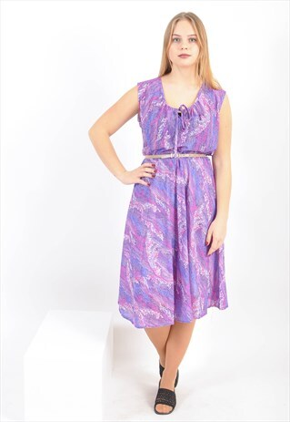 VINTAGE MIDI DRESS IN PURPLE