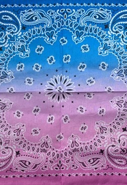 ombre pink & blue funky y2k cottage core paisley bandana
