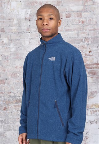 VINTAGE THE NORTH FACE CHEST LOGO FULL ZIP FLEECE BLUE