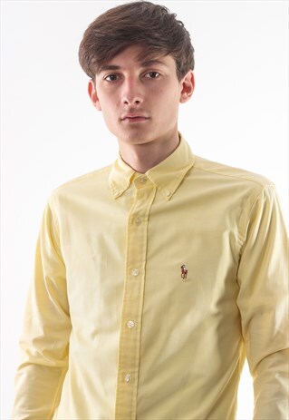 VINTAGE POLO RALPH LAUREN 90S YELLOW LONG SLEEVE