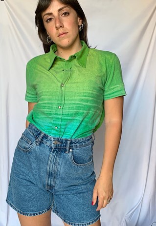 VINTAGE 90S GREEN JUST CAVALLI SHIRT