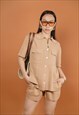 MARLOWE KNITTED BEIGE CO-ORD SHORTS