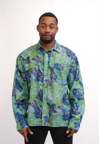 VINTAGE ABSTRACT SILK SHIRT