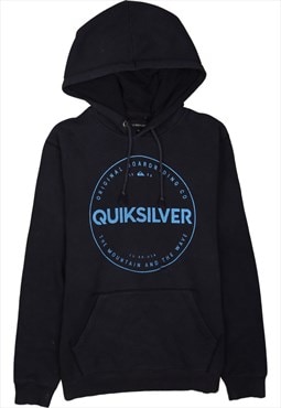 Vintage 90's QuikSilver Hoodie Pullover Spellout Black Small