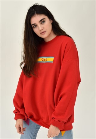 G&G UNISEX RED CHUNKY LINO SWEAT