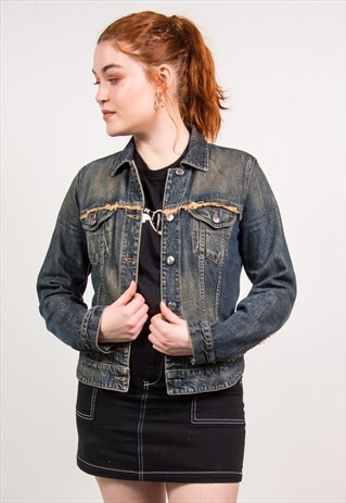 GAS JEANS VINTAGE Y2K STONEWASH DENIM JACKET