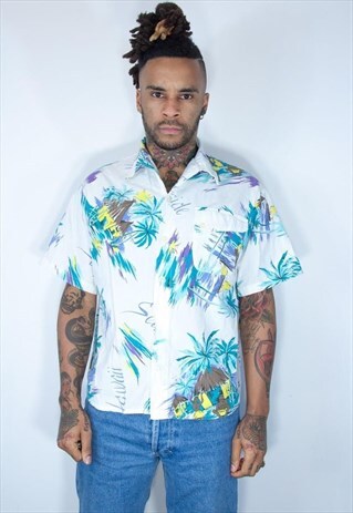 VINTAGE HAWAIIAN CRAZY PATTERNED SHIRT
