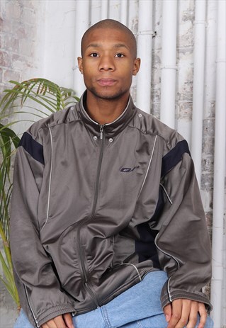 VINTAGE REEBOK LOGO TRACK JACKET BROWN