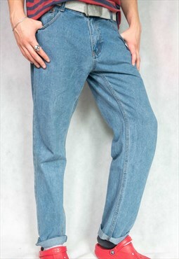 Vintage Qualited Denim Jeans Straight Fit Casual
