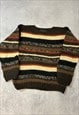 ZARA KNITTED JUMPER ABSTRACT PATTERNED CHUNKY SWEATER