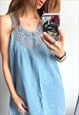 CUTE BLUE JEAN BAGGY DRESS FOR SUMMER - S