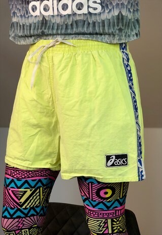 OASICS YELLOW NEON SURF FRESH BEACH SWIMSUIT SHORTS SPORT 90