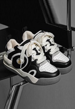 Skate shoes chunky sole trainers retro design high tops 