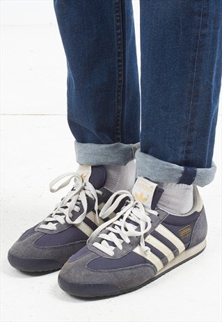 VINTAGE BLUE ADIDAS TRAINERS