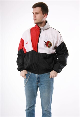 90S VINTAGE PUMA SENATORS RARE OLDSCHOOL SHELL JACKET 13717